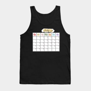 July 2024 Calendar Tank Top